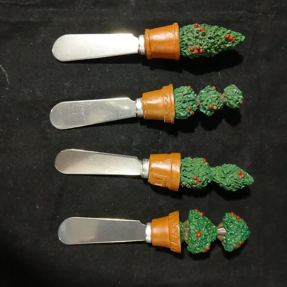 Spreadables Gourmet Spreaders By Cardinal Inc Cir 1990's Topiary Shape Set Of...